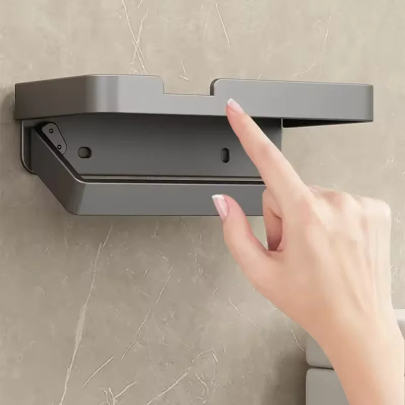 Suporte de Porta-Papel Higiênico em Alumínio Preto