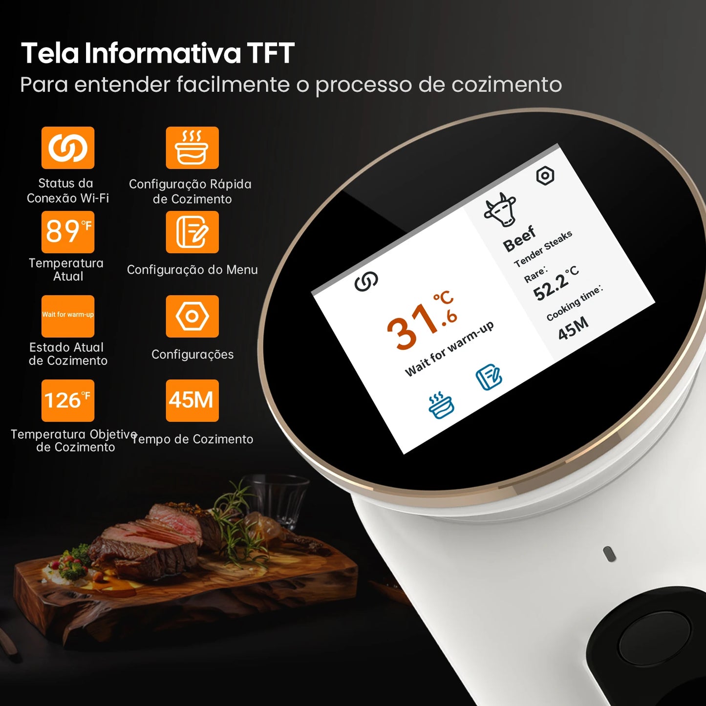 Máquina Sous Vide INKBIRD Wi-Fi 1000W com App e Circulação 3D