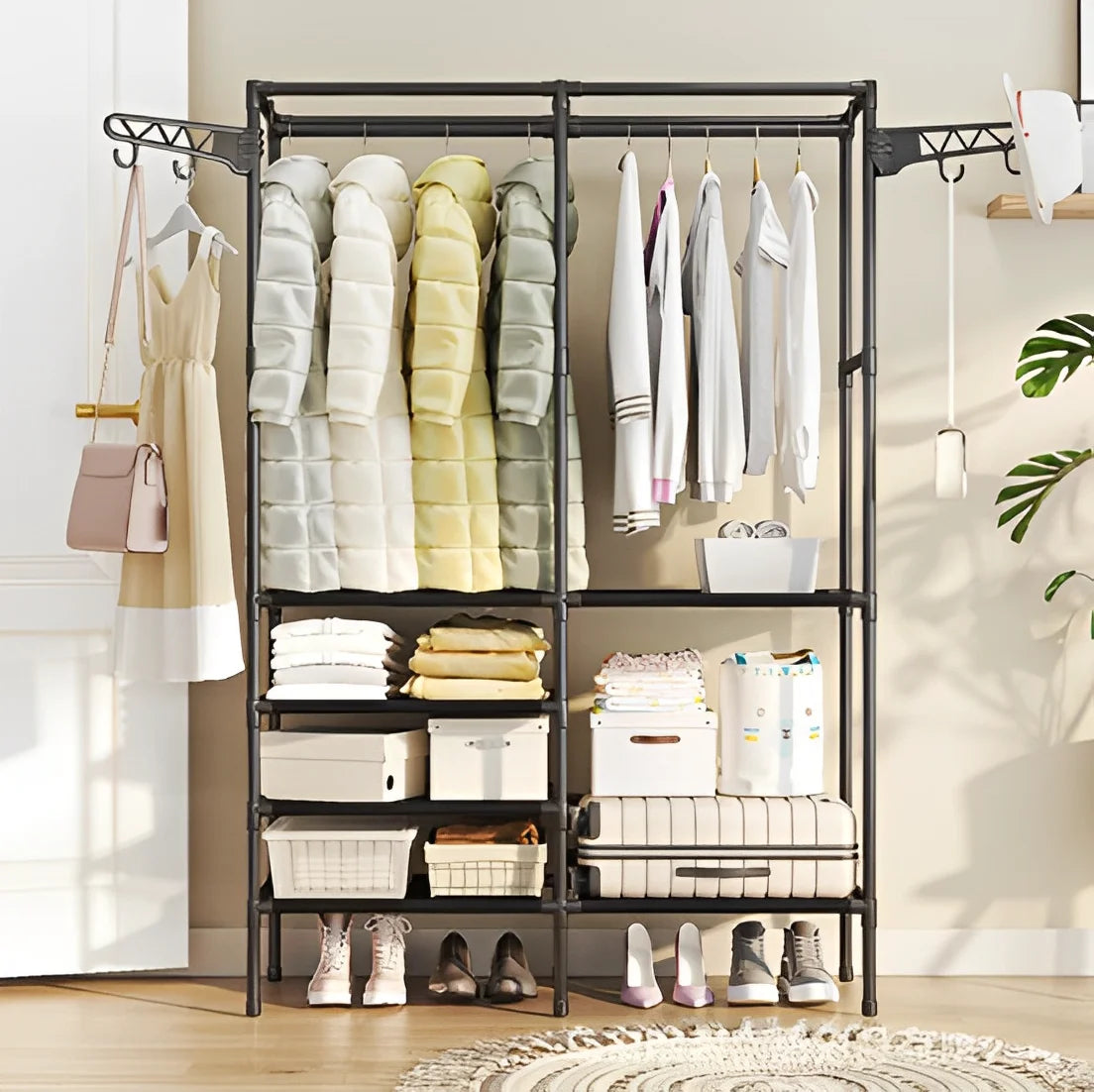 Arara Portátil Multiuso para Roupas – Organizador Desmontável