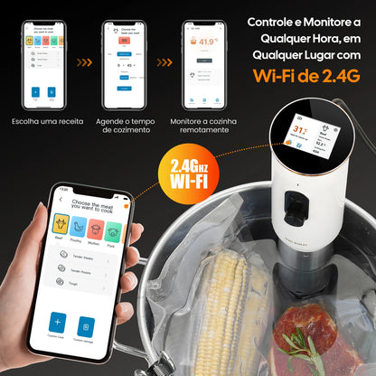 Máquina Sous Vide INKBIRD Wi-Fi 1000W com App e Circulação 3D