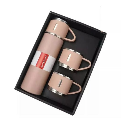 Kit Garrafa Térmica 500ml com 3 Xícaras – Vacuum Flask