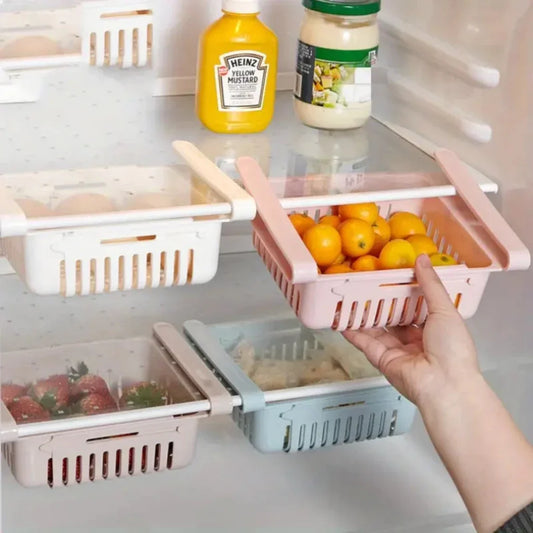 Cesta Organize Ajustável para Geladeira Retrátil