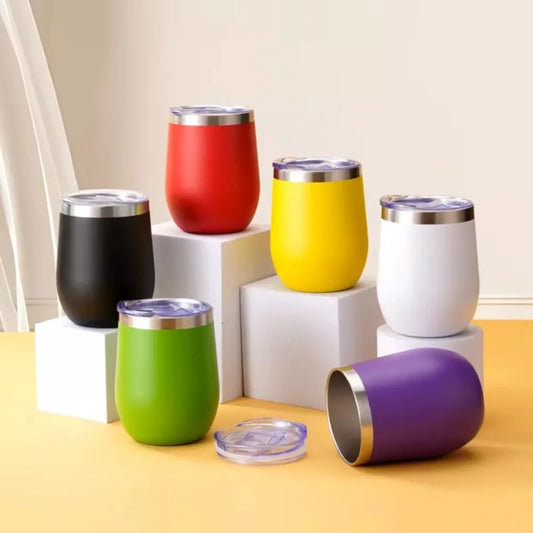 Copo Térmico Inox 360ml com Tampa Transparente – Parede Dupla