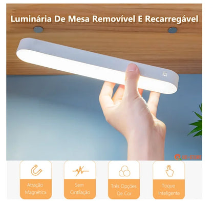 Luminária de Leitura LED Magnética Recarregável em Barra
