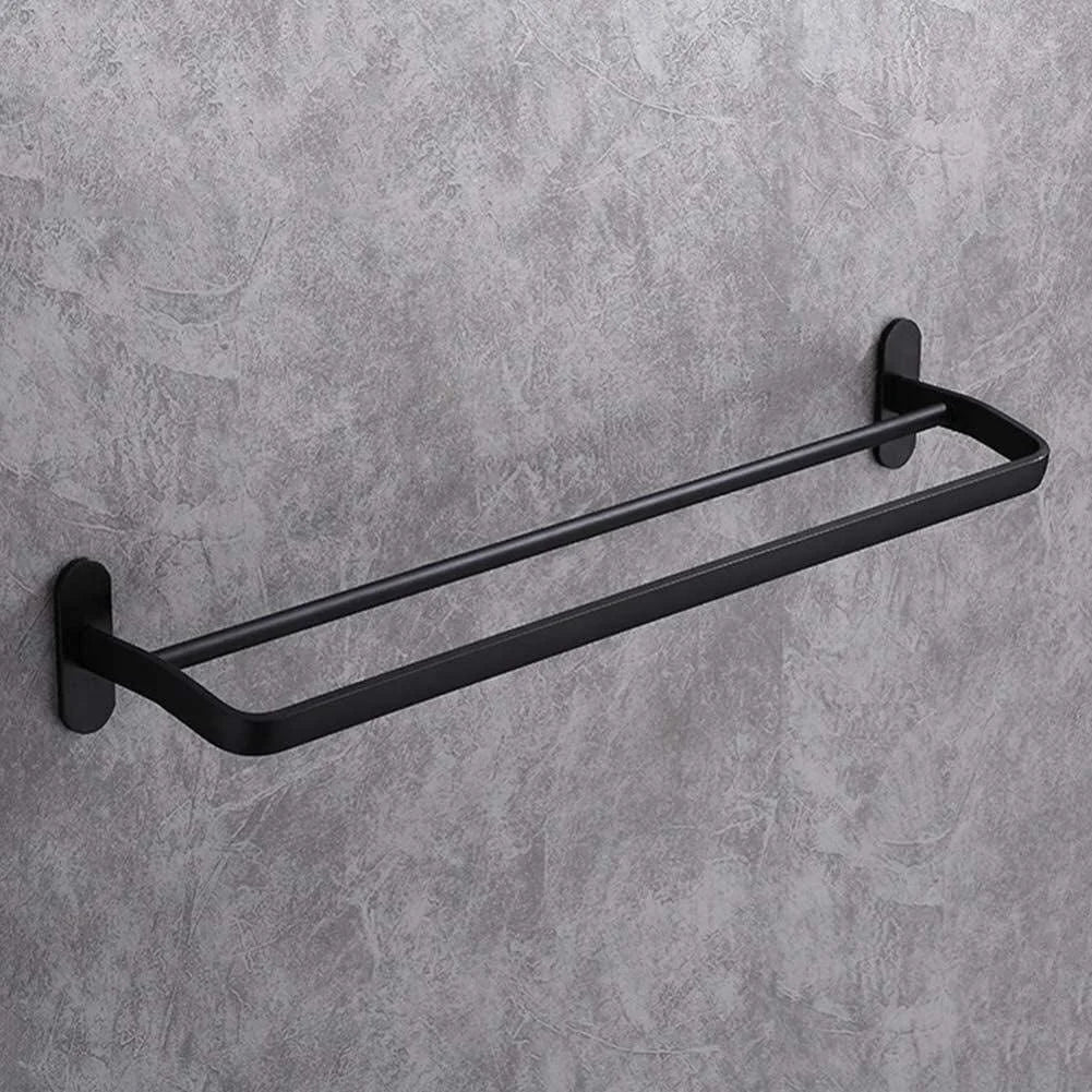 Toalheiro Duplo 50cm em Aço Carbono Preto – Parede ou Porta