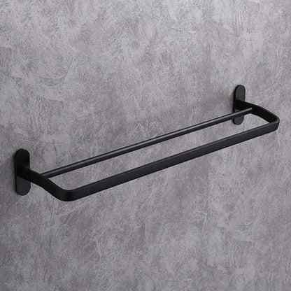 Toalheiro Duplo 50cm em Aço Carbono Preto – Parede ou Porta