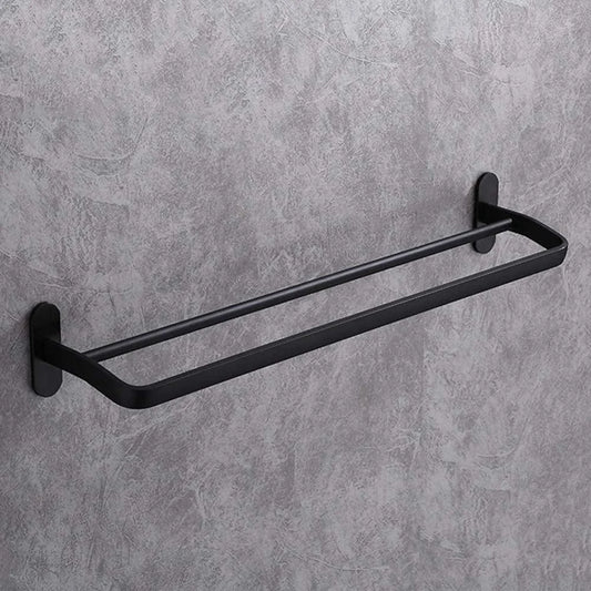 Toalheiro Duplo 50cm em Aço Carbono Preto – Parede ou Porta