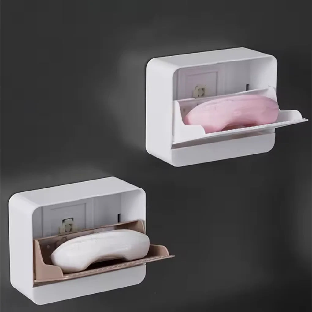 Porta-Sabonete Criativo de Parede com Tampa e Dreno