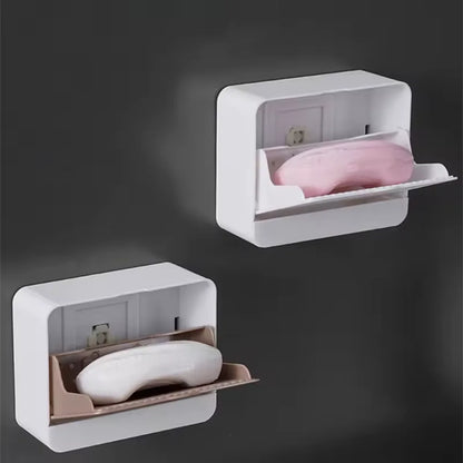 Porta-Sabonete Criativo de Parede com Tampa e Dreno