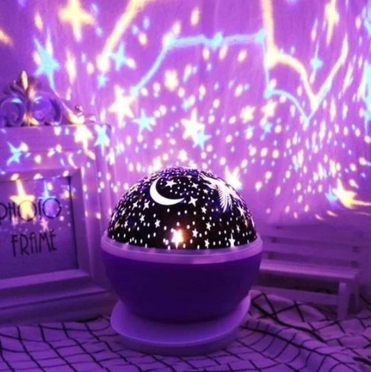 Luminária Projetora Estrelas e Lua 360°