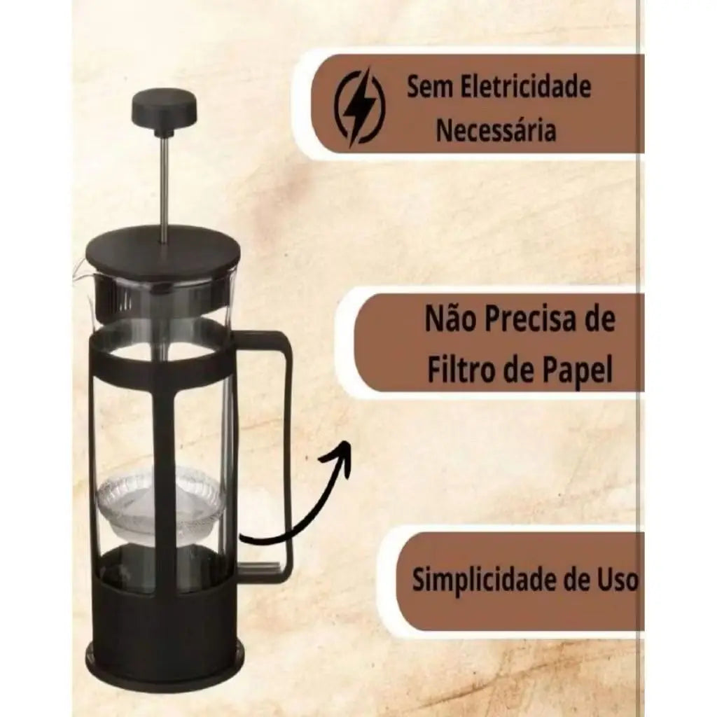 Prensa Francesa de Vidro 350ml