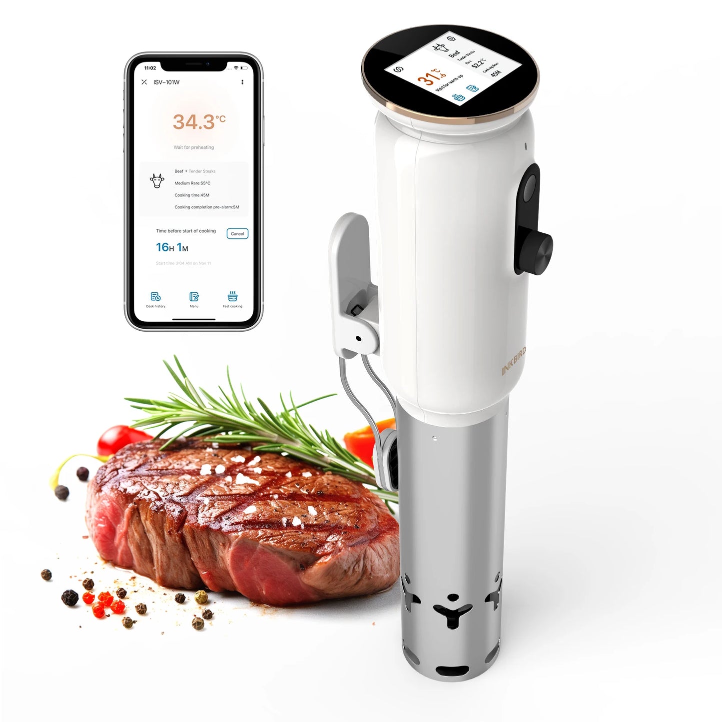 Máquina Sous Vide INKBIRD Wi-Fi 1000W com App e Circulação 3D