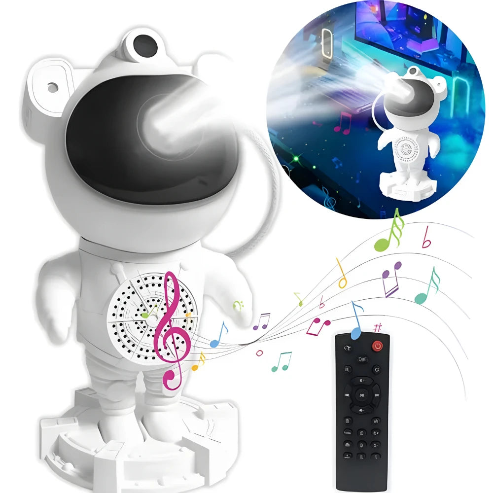 Projetor Galáxia Astronauta com Som Bluetooth