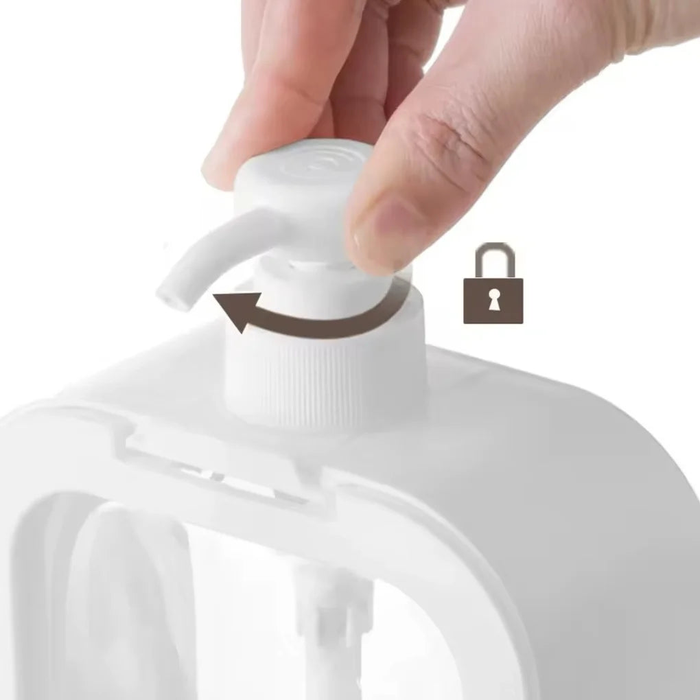 Dispenser de Sabão Líquido com Suporte Removível – Transparente e Branco