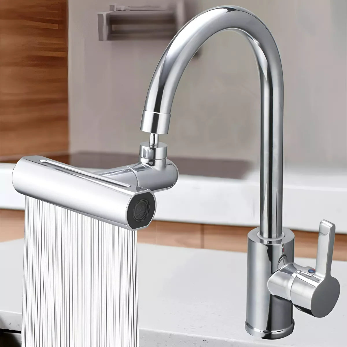 Extensor de Torneira 360° Inox – Arejador com 4 Modos