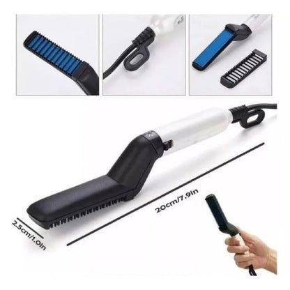 Escova Elétrica Portátil 2 em 1 para Cabelo e Barba