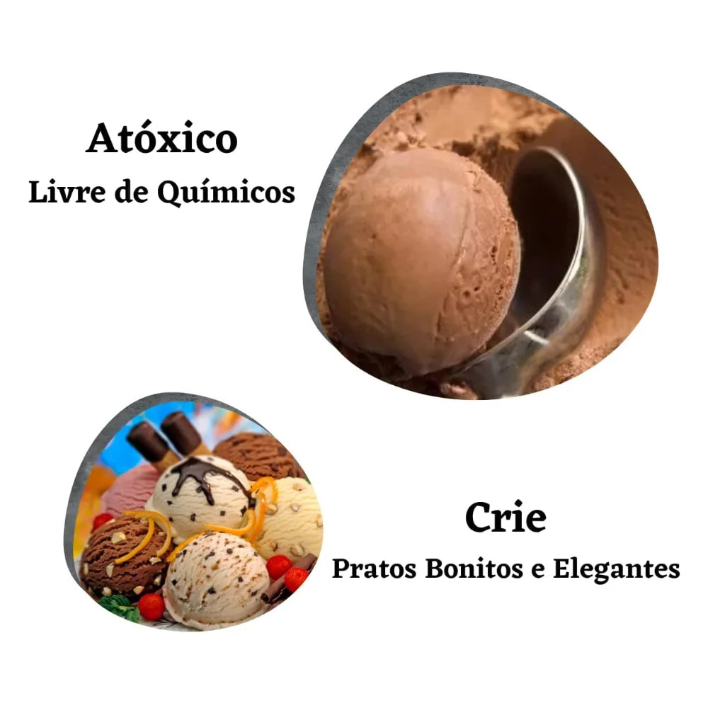 Kit 3 Colheres de Sorvete em Inox – Utensílio de Cozinha