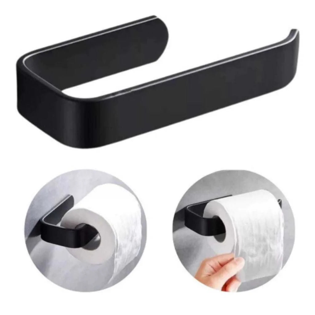 Suporte de Porta-Papel Higiênico em Alumínio Preto