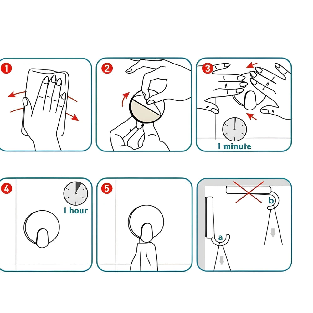Kit 24 Ganchos Adesivos de Parede Multifuncionais