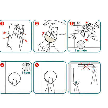 Kit 24 Ganchos Adesivos de Parede Multifuncionais