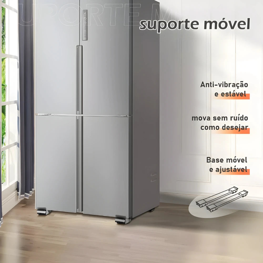 Suporte Ajustável com Rodinhas para Eletrodomésticos e Móveis 200kg
