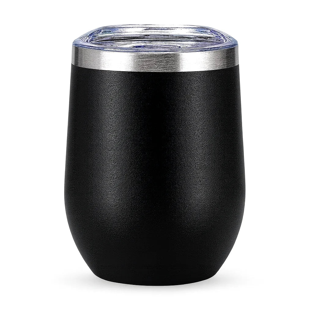 Copo Térmico Inox 360ml com Tampa Transparente – Parede Dupla