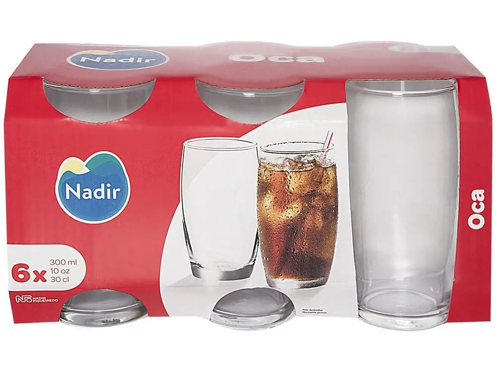 Conjunto 6 Copos de Vidro Nadir 300ml