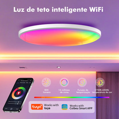 Luminária de Teto Smart WiFi 24W – 16 Milhões de Cores, Alexa/Google