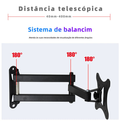 Suporte Articulado de Parede 14–42” para TV e Monitor