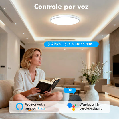 Luminária de Teto Smart WiFi 24W – 16 Milhões de Cores, Alexa/Google