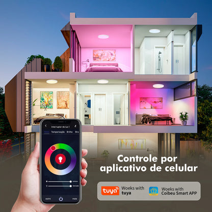 Luminária de Teto Smart WiFi 24W – 16 Milhões de Cores, Alexa/Google