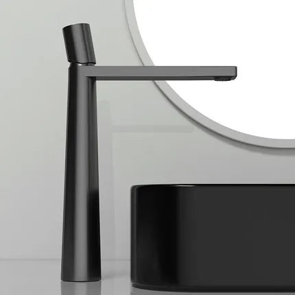 Torneira de Banheiro Tuqiu em Latão – Monocomando Preto/Cinza Água Quente e Fria