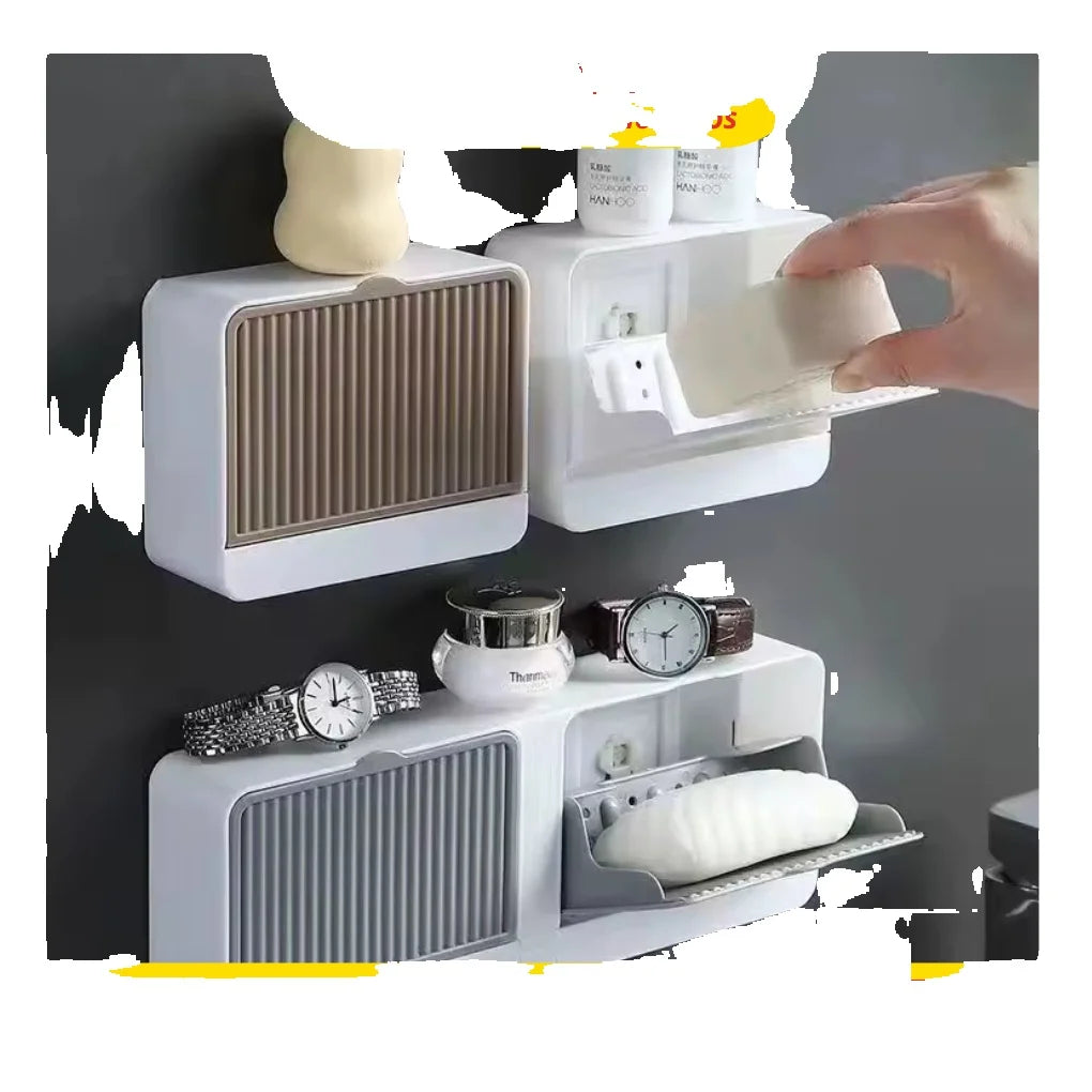 Porta-Sabonete Criativo de Parede com Tampa e Dreno