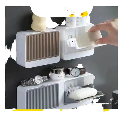 Porta-Sabonete Criativo de Parede com Tampa e Dreno