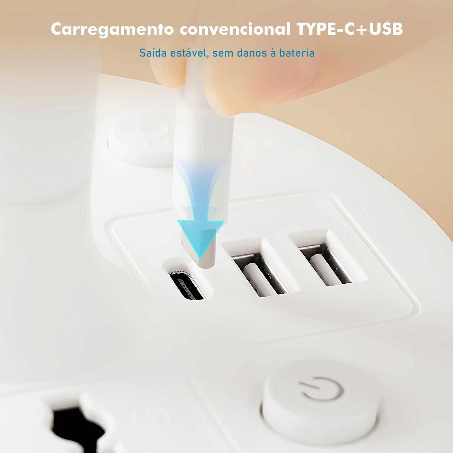 Luminária de Mesa com Tomada – LED 110–220V e Filtro de Linha