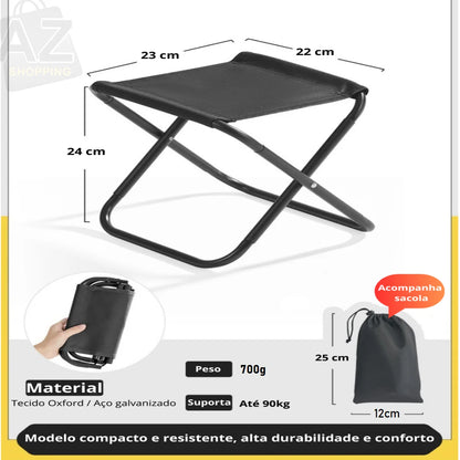 Cadeira Dobrável Mini Portátil para Camping e Praia