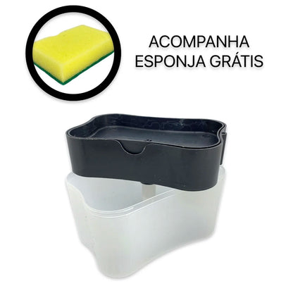 Dispenser 2 em 1 para Detergente com Suporte para Esponja