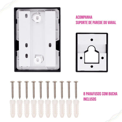 Corda de Varal Retrátil 4,2m com Suporte de Parede