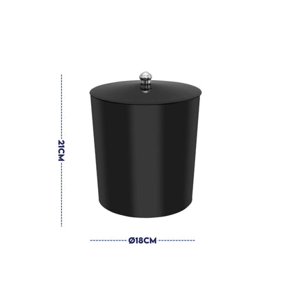 Lixeira Haus Black 5L com Tampa para Banheiro e Cozinha
