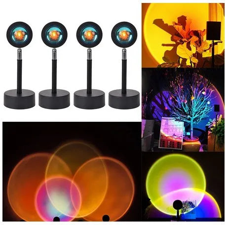Projetor Sunset 5 Lentes LED para Quarto e Decoração
