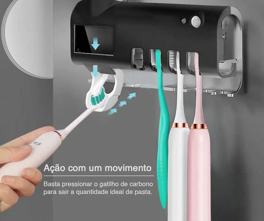 Dispenser de Pasta de Dente com Esterilizador UV Solar
