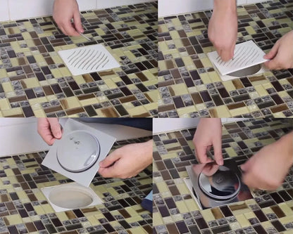 Ralo Inteligente Click 10x10cm – Banheiro Inox Cromado F901 Luuk Young