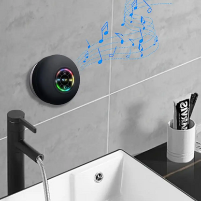 Caixa de Som Bluetooth à Prova d’Água com LED Colorido e Ventosa